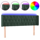 Cumpara ieftin Tablie de pat cu LED, verde inchis, 163x16x78/88 cm, catifea