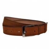 Curea barbati, casual-eleganta, din piele naturala intoarsa, latime 3.5 cm, maro - CL009