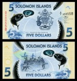 INSULELE SOLOMON █ bancnota █ 5 Dollars █ 2019 P-38 █ POLYMER semnatura 12 █ UNC