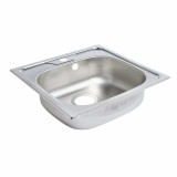 Cumpara ieftin Chiuveta Bucatarie Inox Patrata Kingfisher 48x48 cm, 1 Cuva, Montaj Ușor