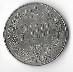 Moneda 200 pesos 1989 - Uruguay foto