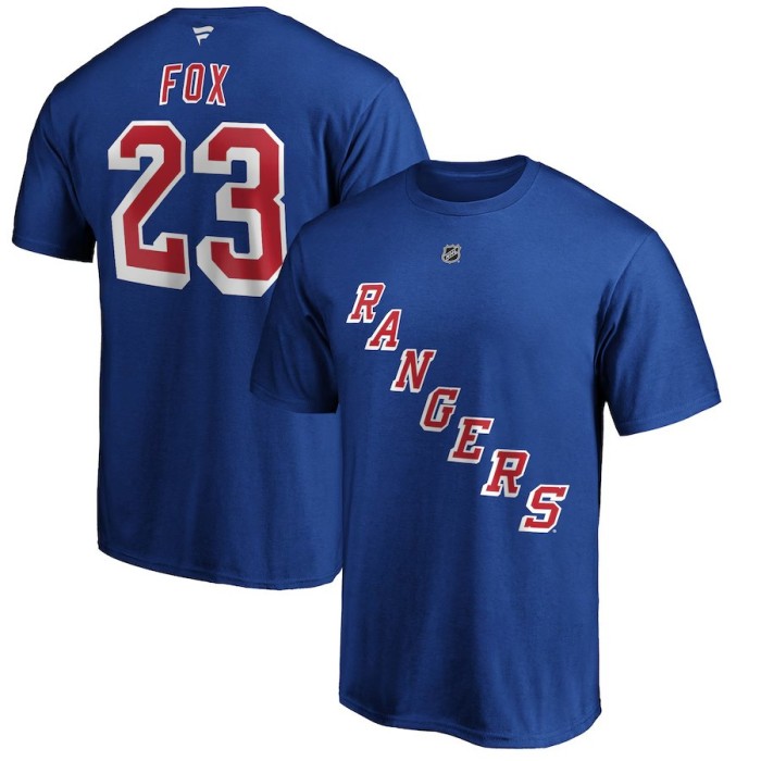 New York Rangers tricou de bărbați Adam Fox #23 Stack Logo Name &amp;amp; Number - L