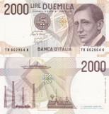 Bancnota Italia 2000 Lire 1990, P-115, UNC
