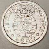 802 Saint Thomas Prince Sao Tome Principe 2 1/2 Escudos 1951 km 12 argint, Africa