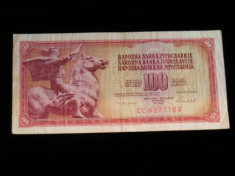 MDBS - BANCNOTA JUGOSLAVIA - 100 DINARI - 1986 foto