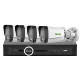 Sistem supraveghere IP PoE Tiandy, 4 camere Color Maker 5MP Microfon Lumina Alba 15m, NVR 5 canale 5MP SafetyGuard Surveillance