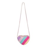 Gentuta plusata pentru fetite in forma de inima in culorile curcubeului,17x4x14 cm, Oem