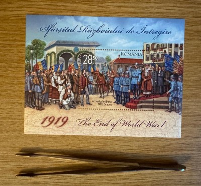 1919 Sfarsitul Razboiului de Intregire, colita dantelata 2019, LP 2246 foto
