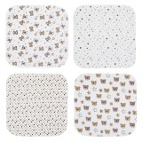 Set 8 Prosopele Copii Baby Cute 25x25cm, Bumbac/Poliester, Multicolor, Baieti, Ursuleți, Steluțe