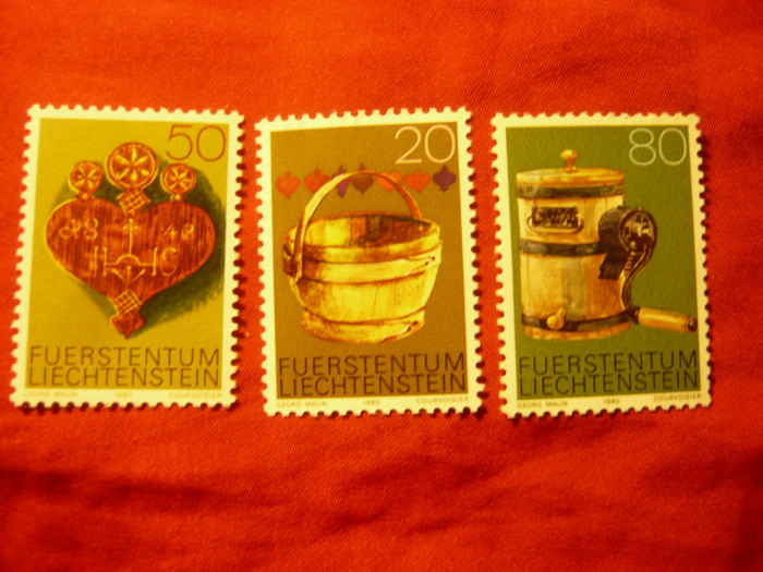 Serie Liechtenstein 1980 Folclor , 3 valori