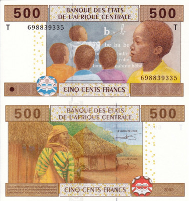 STATELE CENTRAL AFRICANE (CONGO) 500 francs 2002 UNC!!! foto