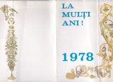 Bnk cp Felicitare Uniunea Scriitorilor din RSR 1978 - multiple semnaturi