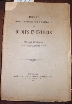 Essai sur une theorie generale des droits eventuels Volume 2 foto