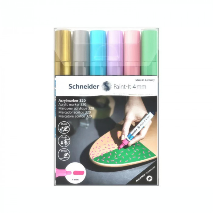 Marker cu vopsea acrilică Paint-It 320 4 mm Schneider 6 buc/set 2