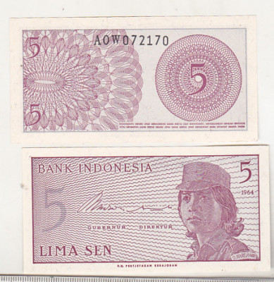 bnk bn Indonezia 5 sen 1964 unc foto