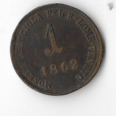 Moneda 1 soldo 1862 - Lombardia