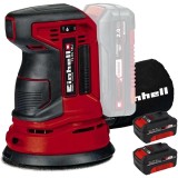 Einhell TE-RS 18 Li PXC + Twinpack - Slefuitor cu excentric 125 mm + Set 2 acumulatori Li-Ion 18 V 4 Ah