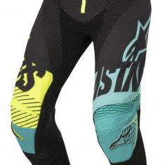 Pantaloni Moto Alpinestars Mx Racer Techstar Screamer Negru / Albastru / Maro / Galben Marimea 30 3720518/1074/30