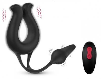 Inel penis Nicole Remote Black foto