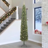 vidaXL Brad de Crăciun artificial Verde 270 cm PVC și oțel și plastic 3394982