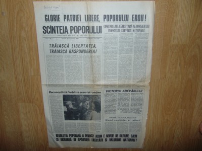 Ziarul Scanteia Popurului Anul I Nr:1 -Sambata 23 Decembrie 1989 foto