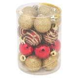 Set Globuri Crăciun, Model Glitter, Multicolor, 3 cm, 20 Bucăți, Plastic, Oem