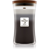 Woodwick Trilogy Warm Woods lum&acirc;nare parfumată cu fitil din lemn 609,5 g