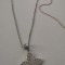 Colier-lantisor +pandantiv cruciulita -inox placat cu aur alb 18k si SWAROVSKI