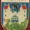 Ac de cravată şi ac de guler email cu stema oraşului Trutnov (Trautenau), Cehia.