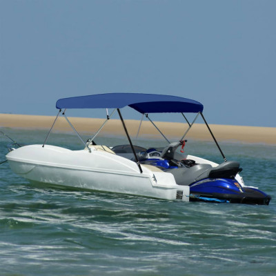 vidaXL Parasolar barcă Bimini 4 arcuri bleumarin, 243x(230-244)x137 cm foto