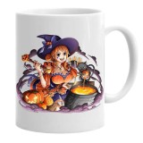 Cana alba personalizata one piece nami halloween, INOVATIX&reg;. 330 ml