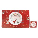 Cumpara ieftin Set 12 piese, 6 naproane pentru farfurii si 6 pentru cani sau pahare Anyingkai, 6 x 28 x 43 cm, 6 x 10 x 10 cm, PVC, multicolor