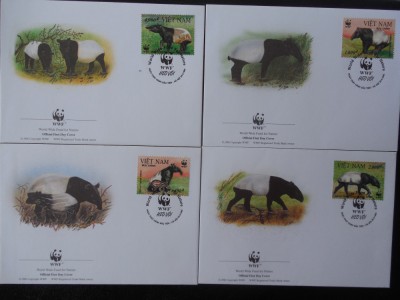 Vietnam-WWF,FDC fauna-set complet foto