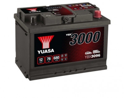 Baterie Yuasa 12V 76AH/680A YBX3000 SMF (R+ Standard) 278x175x190 B13 (pornire) foto