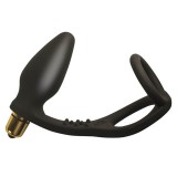 Inel Penis Si Stimulator Anal Cu Vibratii, Negru