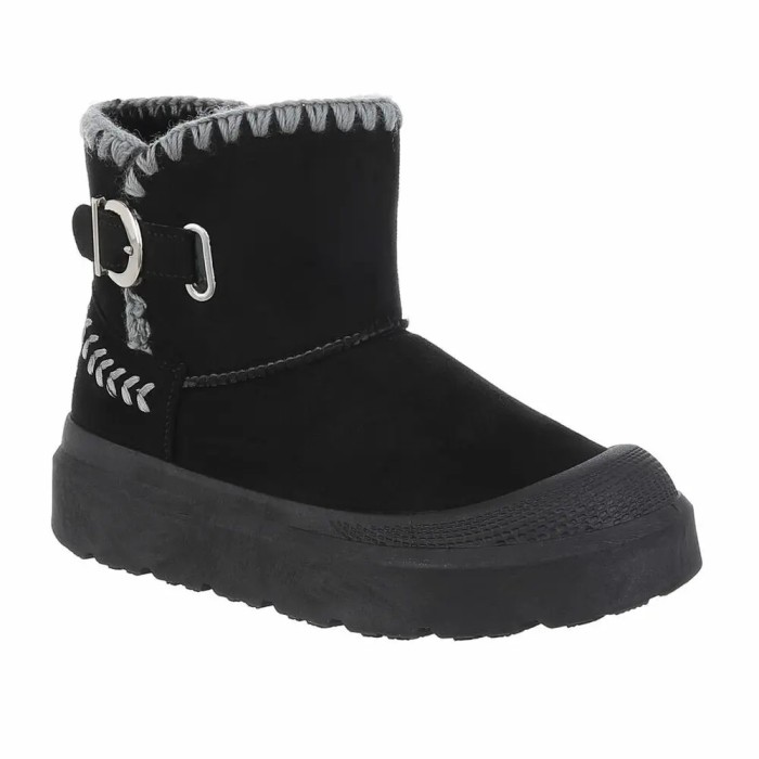 Cizme iarna imblanite dama, Negru - 38