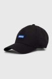 Hugo Blue șapcă de baseball din bumbac culoarea negru, cu imprimeu, 50522023