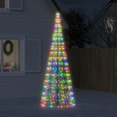 vidaXL Lumină brad de Crăciun pe catarg 550 LED-uri multicolor 300 cm foto
