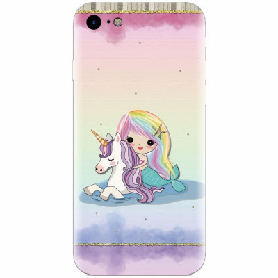 Husa silicon pentru Apple Iphone 7, Mermaid Unicorn Play foto