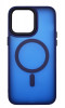 Husa din silicon compatibila MagSafe, Matte Transparent pentru iPhone 15 Pro Max Albastru inchis, Oem