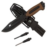 Cumpara ieftin Cutit Militar IdeallStore&reg;, 27.5cm, Amnar+Ascutitor, Teaca Multifunctionala, Otel Inoxidabil, Negru, Drumetie, Vanatoare
