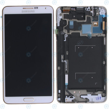Samsung Galaxy Note 3 (N9005) Unitate de afișare completă alb/auriu GH97-15209E foto