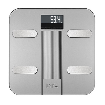 Cantar corporal Smart Body Composition Laica, 180 kg, ecran LCD, Argintiu foto