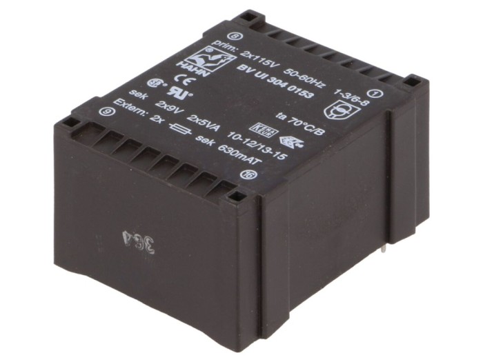 Transformator &icirc;ncapsulat 10VA 115VAC 9V
