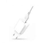 INCARCATOR RETEA XO-L35D, 2 X USB, 2.1A, + CABLU DE DATE / INCARCARE LIGHTNING (APPLE) ALB, BLISTER