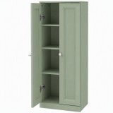 HOMCOM Dulap de baie &icirc;ngust, corp de depozitare pe picioare cu 2 uși și 3 etajere, pentru living, dormitor, Verde | Aosom Romania