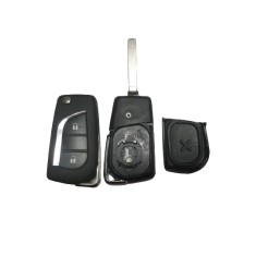 Carcasa Cheie Compatibila cu Briceag Toyota, 2 Butoane, Cu suport baterie pe carcasa, lamela VA2T