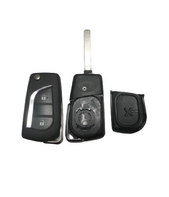 Carcasa Cheie Briceag Toyota, 2 Butoane, Cu suport baterie pe carcasa, lamela VA2T foto