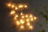 Figurina Craciun ren acril, Hoff, 24 LED-uri, lumina calda, alimentare baterii, H 49 cm