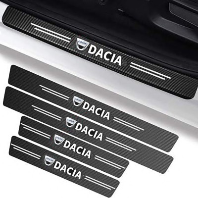 Set protectii prag autocolante Carbon - DACIA foto